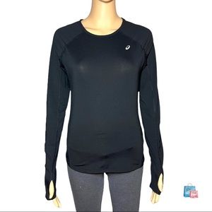 ASICS Women’s Fuzex Black Open Back Breathable Long Sleeve Thumbholes Top XS